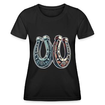 Fer à cheval - T-shirt sport Femme - noir - Devant - AI Model Female 172 light (172cm)