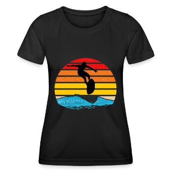 Surfing - T-shirt sport Femme - noir - Devant - AI Model Female 172 light (172cm)