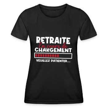 Retraite en cours de chargement - T-shirt sport Femme - noir - Devant - AI Model Female 172 light (172cm)