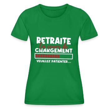 Retraite en cours de chargement - T-shirt sport Femme - vert - Devant - AI Model Female 172 dark (172cm)