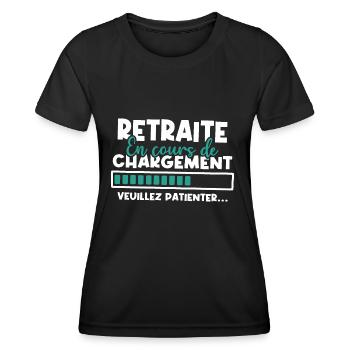 Retraite en cours de chargement - T-shirt sport Femme - noir - Devant - AI Model Female 172 light (172cm)