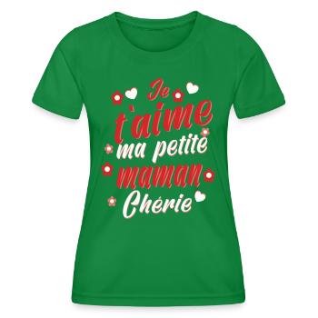Belle idée cadeau Je t'aime ma petite maman chérie - T-shirt sport Femme - vert - Devant - AI Model Female 172 dark (172cm)