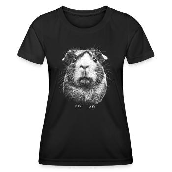 cochon d’Inde portrait rongeur rongeurs animaux - T-shirt sport Femme - noir - Devant - AI Model Female 172 light (172cm)