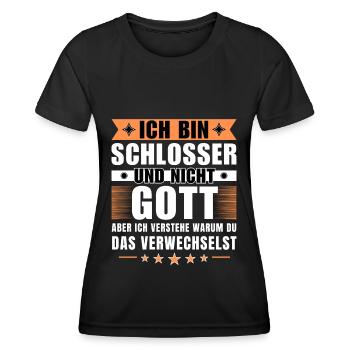 Ich bin Schlosser und nicht Gott - Frauen Funktions-T-Shirt - Schwarz - Vorne - AI Model Female 172 light (172cm)