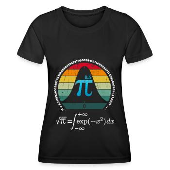 Idée cadeau prof de Maths : Pi et loi normale - T-shirt sport Femme - noir - Devant - AI Model Female 172 light (172cm)