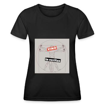 Drôle de vin à boire Design Vino à Veritas - T-shirt sport Femme - noir - Devant - AI Model Female 172 light (172cm)