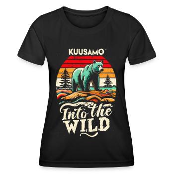 Kuusamo Finland Into The Wild #2 - Women's Functional T-Shirt - black - Front - AI Model Female 172 light (172cm)
