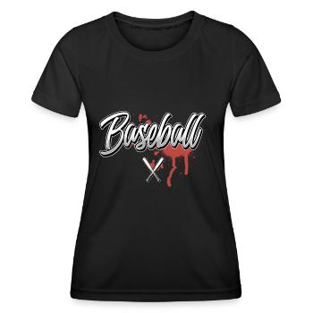 Baseball - Frauen Funktions-T-Shirt - Schwarz - Vorne - AI Model Female 172 light (172cm)