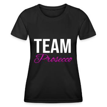 Team Prosecco, Blutgruppe Prosecco - Frauen Funktions-T-Shirt - Schwarz - Vorne - AI Model Female 172 light (172cm)