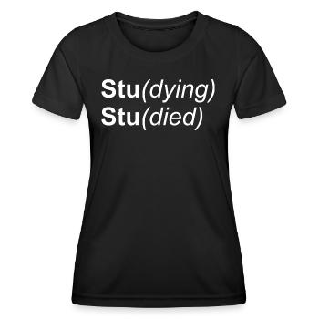 Study Funny T-Shirt - Women's Functional T-Shirt - black - Front - AI Model Female 172 light (172cm)