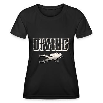 Taucher Tauchen - Frauen Funktions-T-Shirt - Schwarz - Vorne - AI Model Female 172 light (172cm)