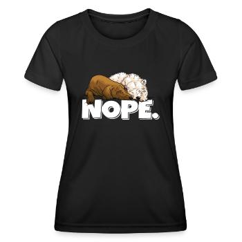 Font Nope Bären Schlafen - Frauen Funktions-T-Shirt - Schwarz - Vorne - AI Model Female 172 light (172cm)