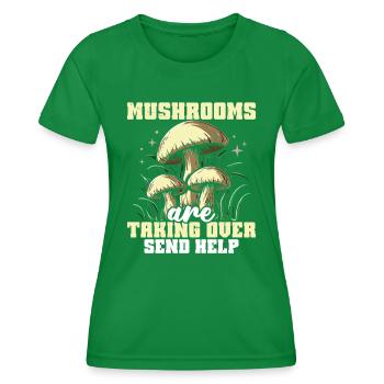 Orte Zur Pilzsuche, Die Pilze Erobern - Frauen Funktions-T-Shirt - Kelly Green - Vorne - AI Model Female 172 dark (172cm)