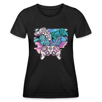 Play Controller Gaming Controller Brauchte Eine - Frauen Funktions-T-Shirt - Schwarz - Vorne - AI Model Female 172 light (172cm)