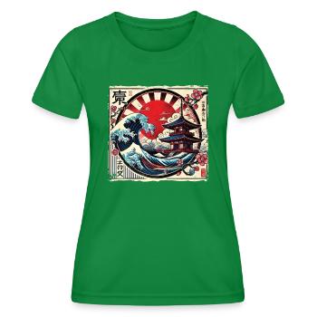 Traditionelle Japanische Pagode, - Frauen Funktions-T-Shirt - Kelly Green - Vorne - AI Model Female 172 dark (172cm)