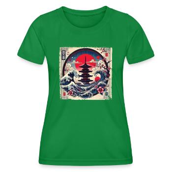 Traditionelle Japanische Pagode, - Frauen Funktions-T-Shirt - Kelly Green - Vorne - AI Model Female 172 dark (172cm)