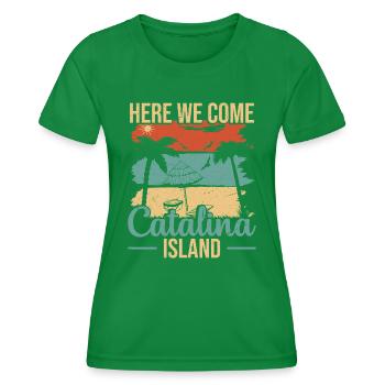 Here we come to Catalina Island - Women's Functional T-Shirt - kelly green - Front - AI Model Female 172 dark (172cm)