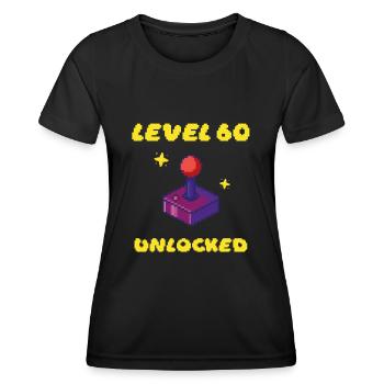 60. Geburtstag - Level 60 Unlocked 16 bit Joystick - Frauen Funktions-T-Shirt - Schwarz - Vorne - AI Model Female 172 light (172cm)