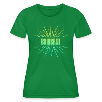 Brisbane, Queensland, Australia - Women's Functional T-Shirt - kelly green - Front - AI Model Female 172 dark (172cm)