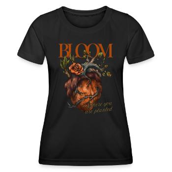 Blooming Heart - Women's Functional T-Shirt - black - Front - AI Model Female 172 light (172cm)