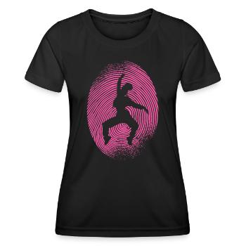 Breakdancer Breakdance Empreinte digitale Breakdance - T-shirt sport Femme - noir - Devant - AI Model Female 172 light (172cm)