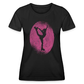 Roller Skates Roller Skates Fingerprint Roller Skate - Women's Functional T-Shirt - black - Front - AI Model Female 172 light (172cm)