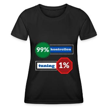 1% Tuning 99% Kontrollen - Frauen Funktions-T-Shirt - Schwarz - Vorne - AI Model Female 172 light (172cm)