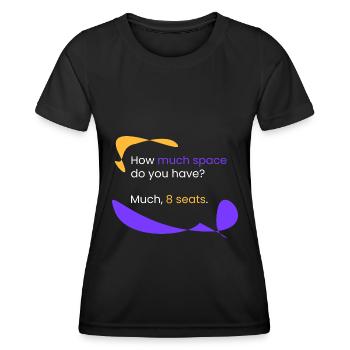 Platz? 8 Plätze. - Frauen Funktions-T-Shirt - Schwarz - Vorne - AI Model Female 172 light (172cm)