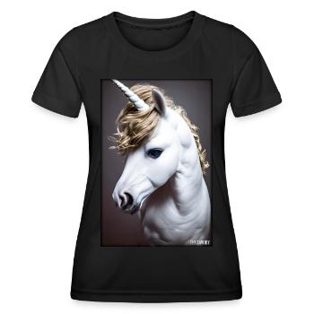 Licorne Arc-en-ciel Magie Conte de fées Animal mythique - T-shirt sport Femme - noir - Devant - AI Model Female 172 light (172cm)