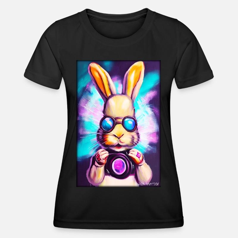 Easter Easter Cyber Future Sci-Fi Animal - Women's Functional T-Shirt - black