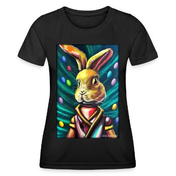 Pâques Pâques Cyber Future Sci-Fi Animal - T-shirt sport Femme - noir - Devant - AI Model Female 172 light (172cm)