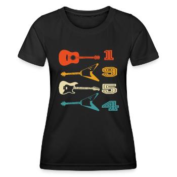 1954 Jahrgang geboren Gitarrist Gitarre Geburtstag - Frauen Funktions-T-Shirt - Schwarz - Vorne - AI Model Female 172 light (172cm)