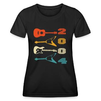 2004 Jahrgang geboren Gitarrist Gitarre Geburtstag - Frauen Funktions-T-Shirt - Schwarz - Vorne - AI Model Female 172 light (172cm)