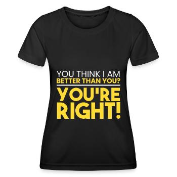 Ich bin besser als du! - Frauen Funktions-T-Shirt - Schwarz - Vorne - AI Model Female 172 light (172cm)