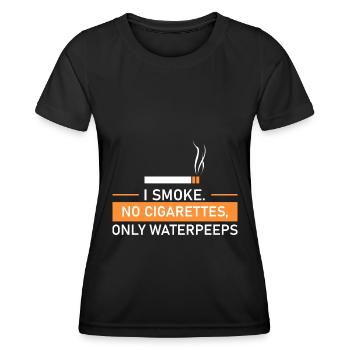 No cigarettes, just hookahs. - Women's Functional T-Shirt - black - Front - AI Model Female 172 light (172cm)