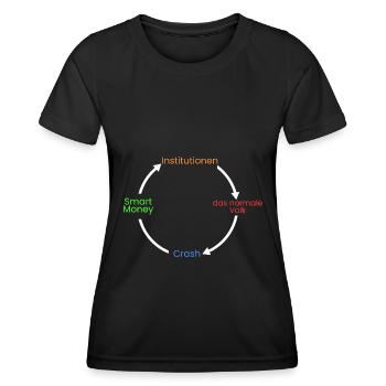 Smart Money > Institution > - Women's Functional T-Shirt - black - Front - AI Model Female 172 light (172cm)