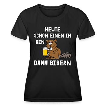 Schön einen in den Damm bibern - Frauen Funktions-T-Shirt - Schwarz - Vorne - AI Model Female 172 light (172cm)