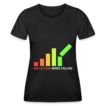 Inflation wird fallen - Frauen Funktions-T-Shirt - Schwarz - Vorne - AI Model Female 172 light (172cm)