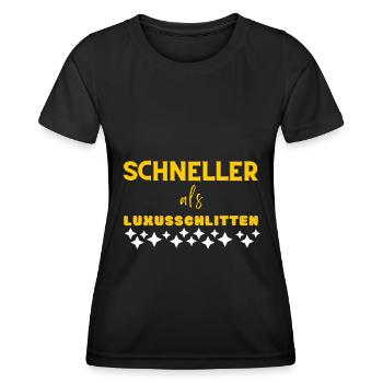 schneller als Luxusschlitten - Frauen Funktions-T-Shirt - Schwarz - Vorne - AI Model Female 172 light (172cm)