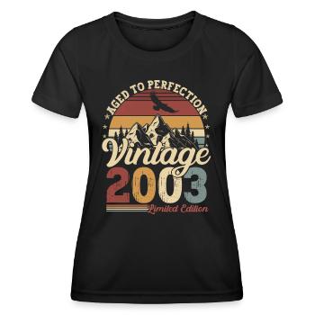 2003 Born Vintage 20 Birthday - Women's Functional T-Shirt - black - Front - AI Model Female 172 light (172cm)
