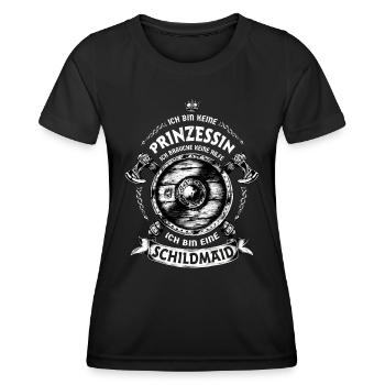 Ich bin keine Prinzessin, ich bin eine Schildmaid - Frauen Funktions-T-Shirt - Schwarz - Vorne - AI Model Female 172 light (172cm)