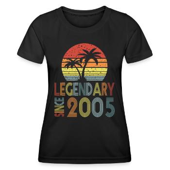 Légendaire depuis 2005 - T-shirt sport Femme - noir - Devant - AI Model Female 172 light (172cm)