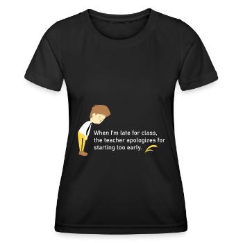 Wenn ich zu spät zum Unterricht komme - Frauen Funktions-T-Shirt - Schwarz - Vorne - AI Model Female 172 light (172cm)