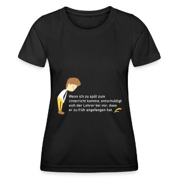 Wenn ich zu spät zum Unterricht - Frauen Funktions-T-Shirt - Schwarz - Vorne - AI Model Female 172 light (172cm)