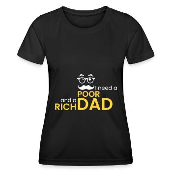 J’ai besoin d’un père pauvre et d’un riche Va - T-shirt sport Femme - noir - Devant - AI Model Female 172 light (172cm)