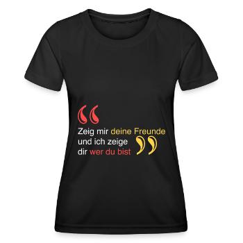 Zeig mir deine Freunde - Frauen Funktions-T-Shirt - Schwarz - Vorne - AI Model Female 172 light (172cm)