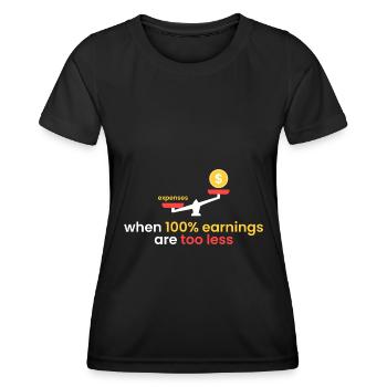 100% yield is too little - Women's Functional T-Shirt - black - Front - AI Model Female 172 light (172cm)