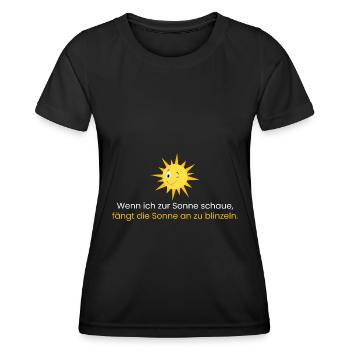 Wenn ich zur Sonne schaue - Frauen Funktions-T-Shirt - Schwarz - Vorne - AI Model Female 172 light (172cm)