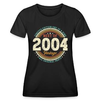 Vintage 2004 Vintage Retro 19 Cadeau d’anniversaire - T-shirt sport Femme - noir - Devant - AI Model Female 172 light (172cm)