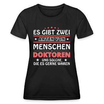 Cadeau de médecin - deux types de... design - T-shirt sport Femme - noir - Devant - AI Model Female 172 light (172cm)